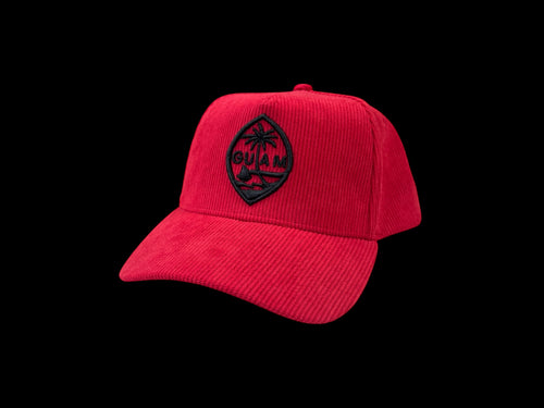 Red Corduroy Guam Seal Snapback