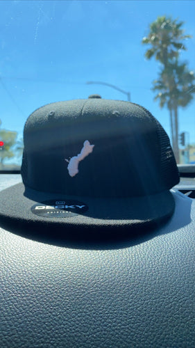 Island of Guam 3D Puff Embroidered Flat Bill Trucket Hat